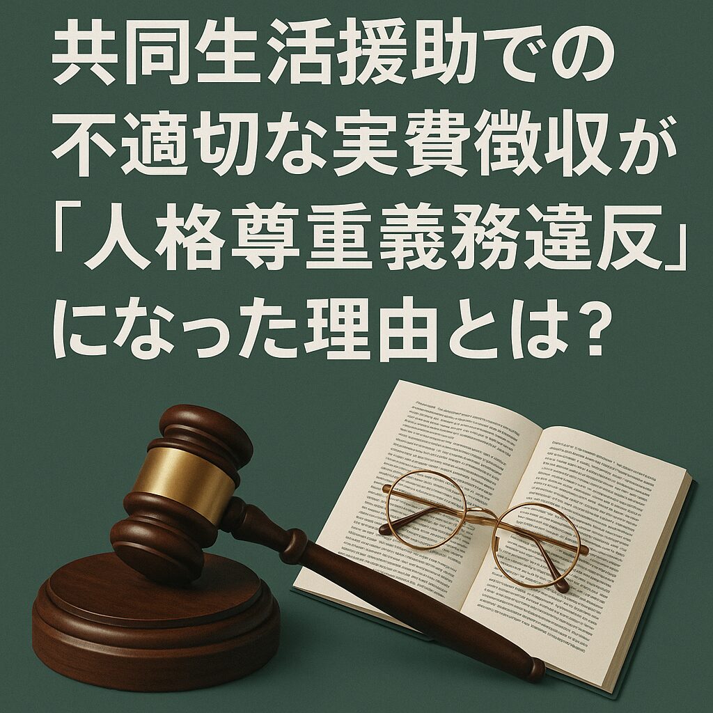 共同生活援助での不適切な実費徴収が「人格尊重義務違反」になった理由とは？